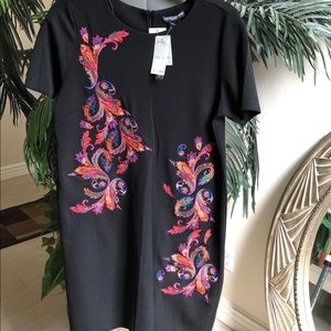 CHELSEA & THEODORE Black Embroidered Detail